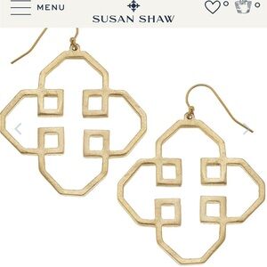 Susan Shaw Gold Geometric Dangle Earrings